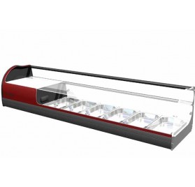 VITRINA ONIX 8 2 PISOS ROJA