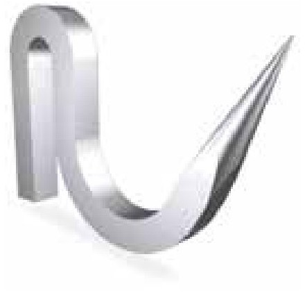 Gancho forjado 1/2 ternera modelo normal 70x10 mm.