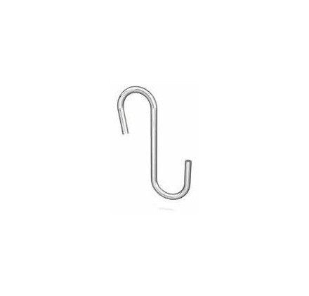 Gancho varilla modelo "S" sin punta 60x16x3 mm. (Cerrado)