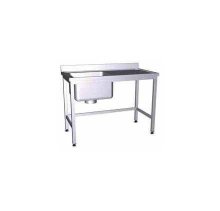 Fregadero c/soporte c/entre.1C,ED 800x500x850 mm. Dimensiones cubeta 340x370x150 mm.