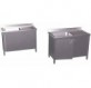 Fregadero c/ptas.correderas 2C,ED 1200x500x850 mm. Dimensiones cubeta 340x370x150 mm.