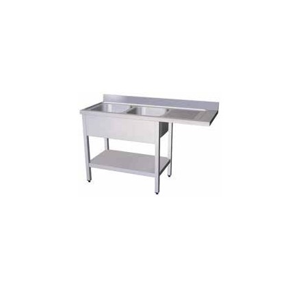 Fregadero para lavavajillas 1C,ED 1200x600x890 mm. Dimensiones cubeta 500x400x250 mm.