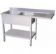 Fregadero para lavavajillas 1C,ED 1200x600x890 mm. Dimensiones cubeta 500x400x250 mm.