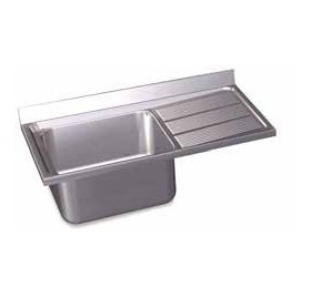 Fregadero soldado a mesa, mano dcha., 600x500x350 mm.