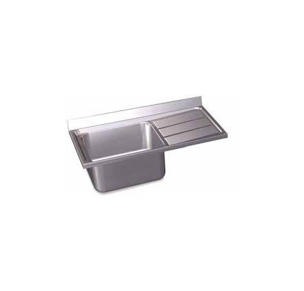 Fregadero soldado a mesa, mano dcha., 800x420x350 mm.