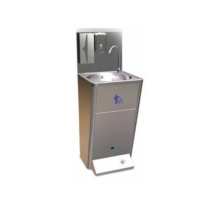 Lavamanos integral registrable un pulsador dimensiones 450x450x1250 mm