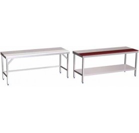 Mesa prepar.central fb.roja c/ent.1000x700x850 mm.