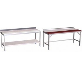 Mesa prepar.mural fb.roja c/ent.1500x600x850 mm.