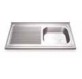 Fregadero 1300x600 1 cubeta y 1 escurridor izqda. dimensiones cubeta 500x500x300 mm.