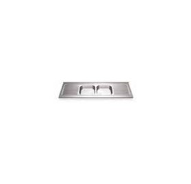 Fregadero 2000x600 2 cubetas y 2 escurridores dimensiones cubeta 500x400x250 mm.