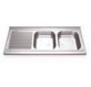 Fregadero 1600x600 2 cubetas y 1 escurridor izda. dimensiones cubeta 500x400x250 mm.