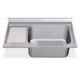Fregadero 1300x700 1 cubeta y 1 escurridor izqda. dimensiones cubeta 500x500x300 mm.