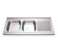 Fregadero 1400x700 2 cubetas y 1 escurridor dcha. dimensiones cubeta 500x400x250 mm.