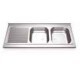 Fregadero 1600x700 2 cubetas y 1 escurridor izqda. dimensiones cubeta 500x400x250 mm.