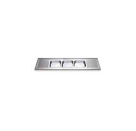 Fregadero 1800x700 3 cubetas y 2 escurridores dimensiones cubeta 500x400x300 mm.