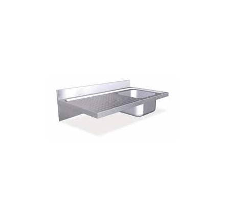 Fregadero para encastrar 860x500 1 cubeta y escurridor izda. Dimensiones cubeta: 340x370x170 mm.