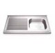 Fregadero 1300x700 1 cubeta gc y 1 escurridor derecha dimensiones cubeta 800x500x400 mm.