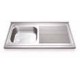 Fregadero 1300x700 1 cubeta gc y 1 escurridor izquierda dimensiones cubeta 800x500x400 mm.