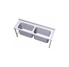 Fregadero gran capacidad 2000x600 mm. 2 cubetas Dimensiones cubeta: 800x420x600 mm.