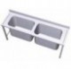 Fregadero gran capacidad 2000x700 mm. 2 cubetas Dimensiones cubeta: 800x500x600 mm.