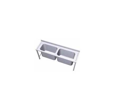 Fregadero gran capacidad 2000x700 mm. 2 cubetas Dimensiones cubeta: 800x500x600 mm.