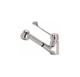 Grifo monomando codo 2 aguas, ducha extensible 228x130x1/2"