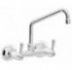 Grifo monomando codo a pared dos aguas Serie Monoblock elevado 200x205x1/2"