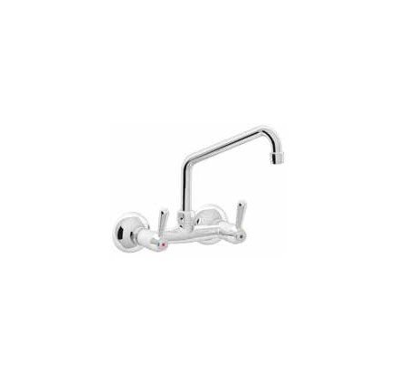 Grifo monomando codo a pared dos aguas Serie Monoblock elevado 200x205x1/2"